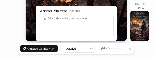 Editor toolbar showing the Similar button for generating variations